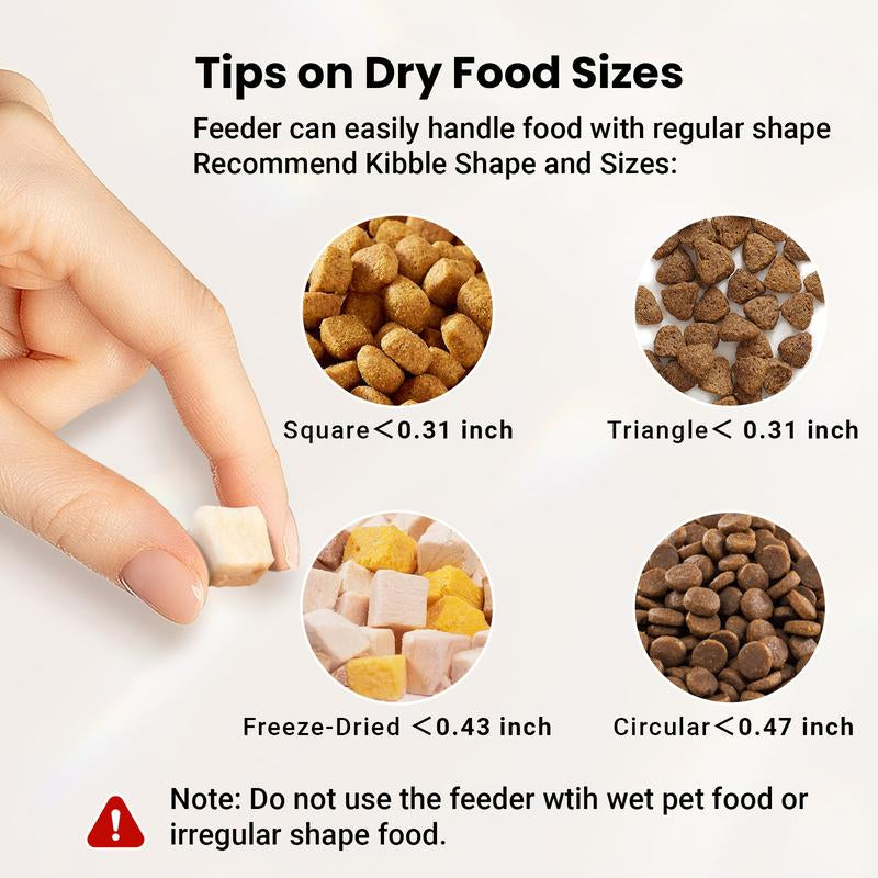 Vacqueen Smart Automatic Cat Feeder for 3 Cats, Strong Anti-Jam System, Dual-Effect Desiccant Cat Food Dispenser, 6L Pet Feeder with 10S Voice Recorder for Cats and Small Dog