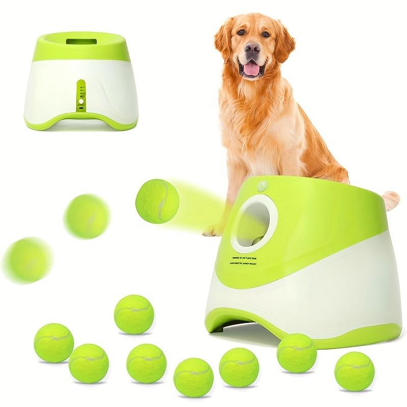 9 Modes Automatic Ball Thrower for Dogs, Indoor/Outdoor Small Dog Ball Launcher with Free 6 PCS Balls, Work 4~5 Hours on Full Charge Three-Speed Control Interactive Dog Fetch Machine Toy for Small Dogs