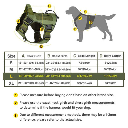 Adjustable Training Pet Vest, Durable Reflective Tactical Dog Harness, Easy to Control, No Pull Pet Harness for Large Dogs, Dog Supplies, Pet Products, Dog Accessories, Christmas Gift