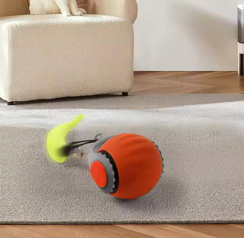 Powerful Adjustable Speed Automatic Cat Teasing Ball, Durable and Eco-Friendly, Made from ABS and Silicone for Endless Pet Fun and Engagement