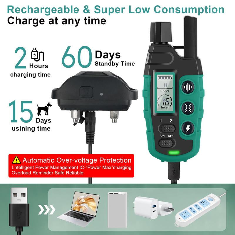 Rechargeable Dog Training Collar, 3300Ft Remote Control Dog Training Collar with Adjustable Nylon Strap, Pet Training Accessories for Small to Large Dogs, Pet Products