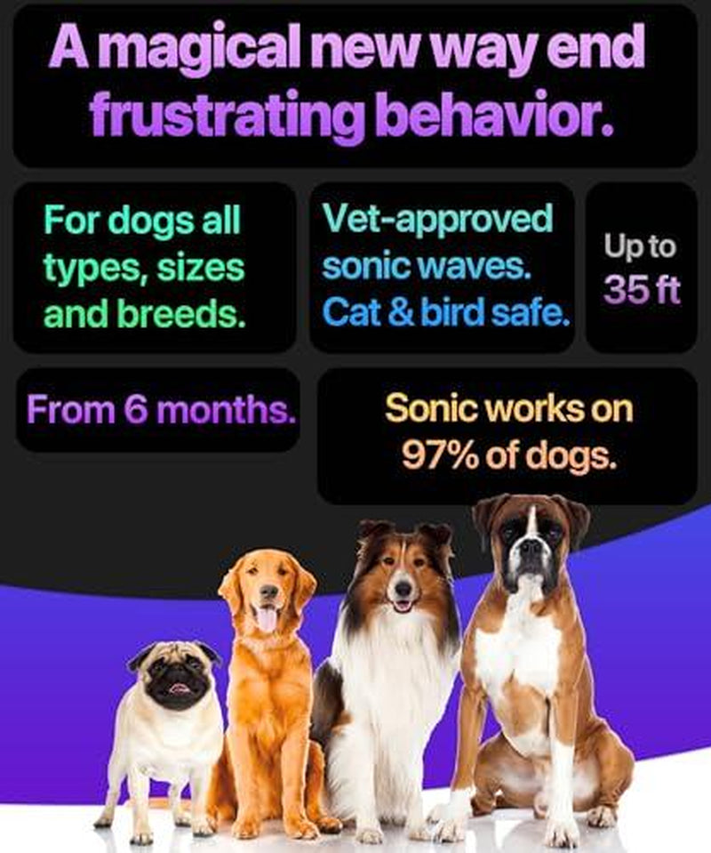 NPS Dog Bark Deterrent Device Stops Bad Behavior - No Need Yell or Swat, Just Point to a Dog, Hit the Button - Long-Range Ultrasonic anti Bark Tool