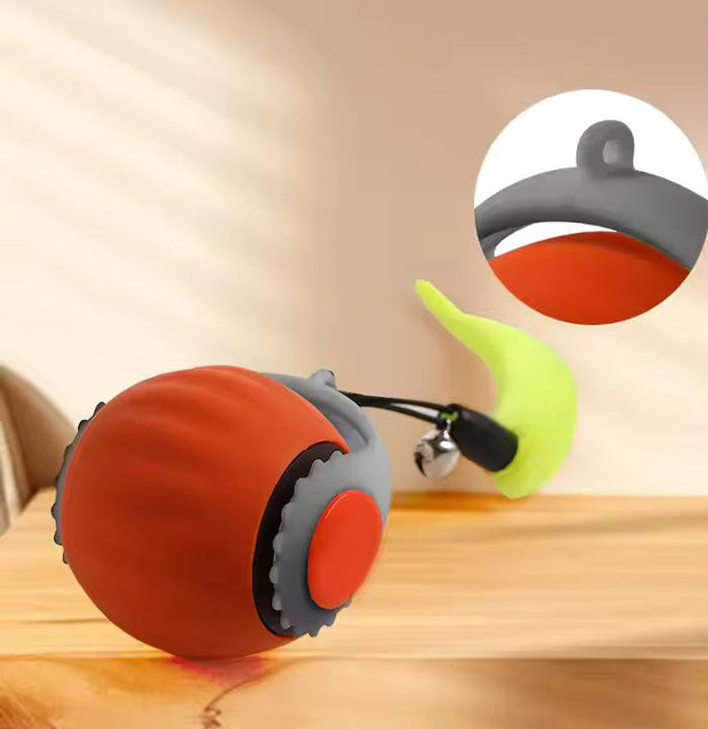 Powerful Adjustable Speed Automatic Cat Teasing Ball, Durable and Eco-Friendly, Made from ABS and Silicone for Endless Pet Fun and Engagement