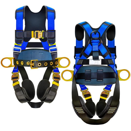 Fall Arrest Safety Harnesses Full Body Protection Roofing Harness Construction Harness 5 Point Adjustment Harness Back Padded,Arneses De Seguridad Para Construcción ANSI/ASSP Compliant Alloy Steel Ring Buckle Waist Pressure Relief