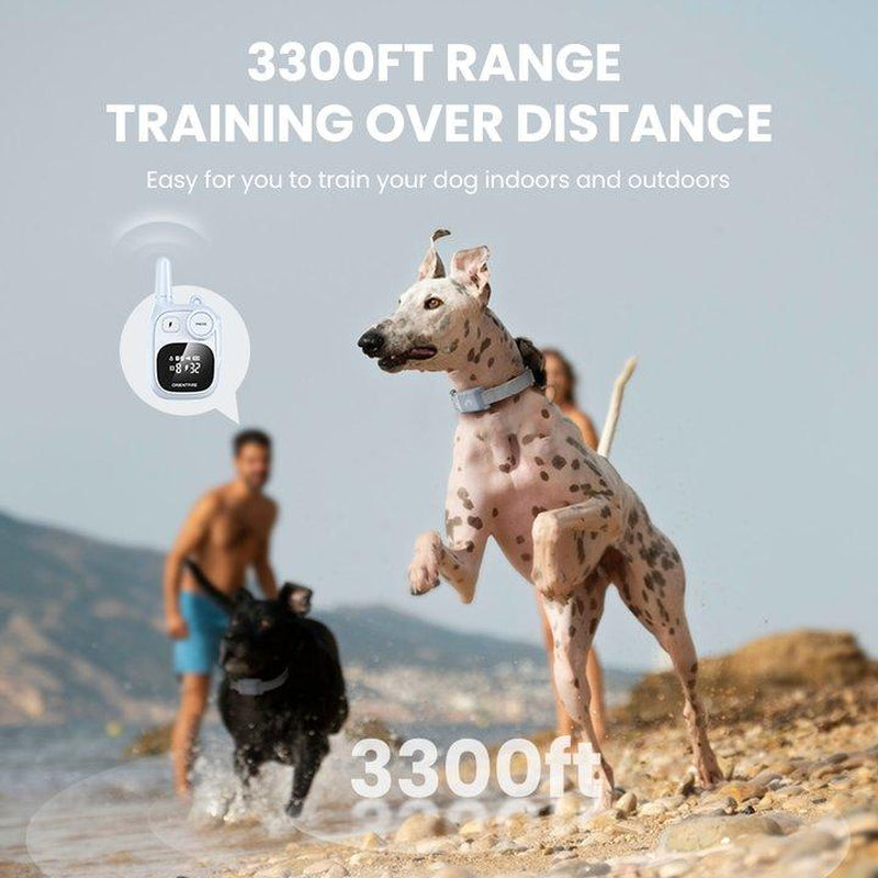 ORIENTFIRE Dog Training Collar with Remote Control, 3300 FT/4200 FT Model Remote Range, 3 Modes, IPX7 Waterproof for Small to Medium Dogs Rechargeable