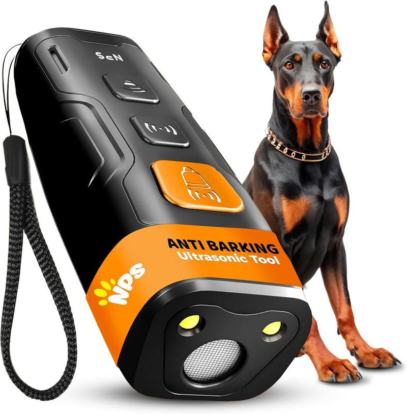 NPS Dog Bark Deterrent Device Stops Bad Behavior - No Need Yell or Swat, Just Point to a Dog, Hit the Button - Long-Range Ultrasonic anti Bark Tool