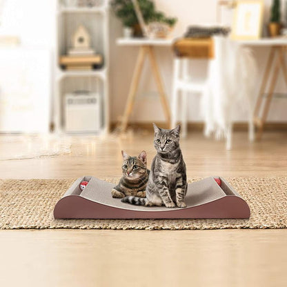 Fluffydream Scratchme Cat Scratcher Cardboard Lounge Bed with Bell Ball Toy