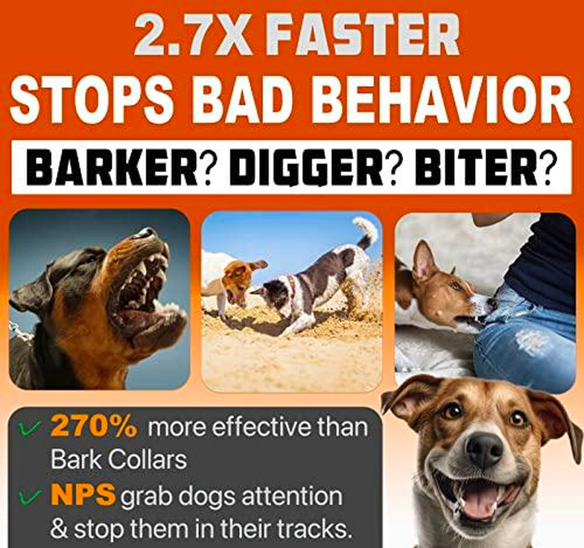 NPS Dog Bark Deterrent Device Stops Bad Behavior - No Need Yell or Swat, Just Point to a Dog, Hit the Button - Long-Range Ultrasonic anti Bark Tool