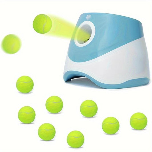 9 Modes Automatic Ball Thrower for Dogs, Indoor/Outdoor Small Dog Ball Launcher with Free 6 PCS Balls, Work 4~5 Hours on Full Charge Three-Speed Control Interactive Dog Fetch Machine Toy for Small Dogs
