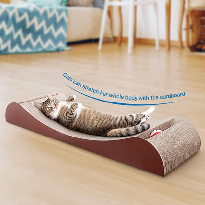 Fluffydream Scratchme Cat Scratcher Cardboard Lounge Bed with Bell Ball Toy