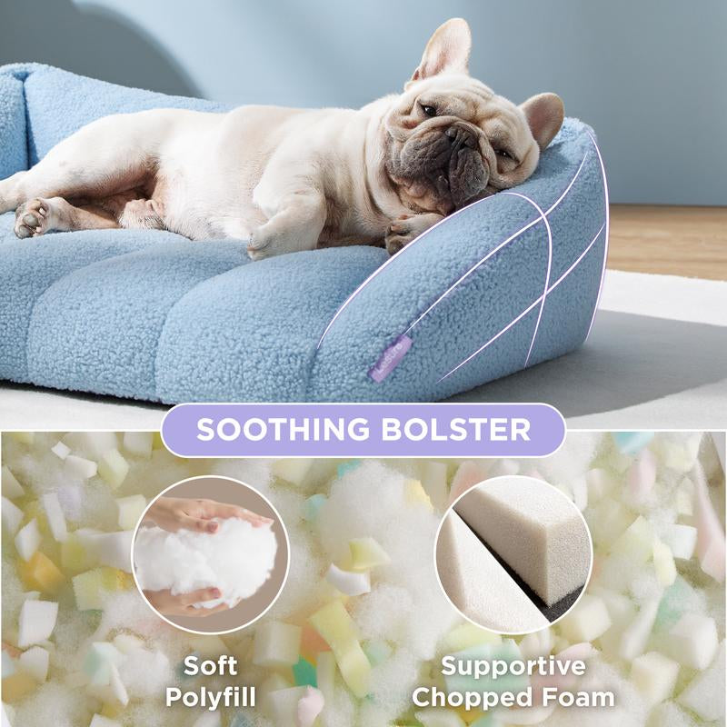 Lesure Orthopedic Dog Bed Sofa for Dogs & Cats - Waterproof Dog Couch with Removable Washable Cover, Cute Aesthetic Pet Sofa Couch with Egg Crate Foam