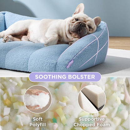 Lesure Orthopedic Dog Bed Sofa for Dogs & Cats - Waterproof Dog Couch with Removable Washable Cover, Cute Aesthetic Pet Sofa Couch with Egg Crate Foam