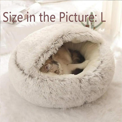 Round Fluffy Cute Cat Bed, Comfortable Cat Beds, Indoor Cat Nest Cat Sofa, Soothing Pet Bed Donut Semi, Small Dog Nest (It Is Recommended to Take One Size Larger), Cat Furniture, Cat Stuff, Valentine'S Day Gift