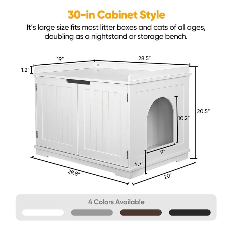 Pet Republic Odor-Free Enclosed Cat Litter Box W/ Litter Scoop & Mat & Tray for Small Cat/Kitten - Privacy and Easy Access