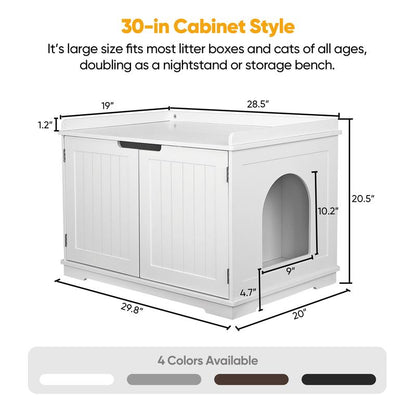 Pet Republic Odor-Free Enclosed Cat Litter Box W/ Litter Scoop & Mat & Tray for Small Cat/Kitten - Privacy and Easy Access
