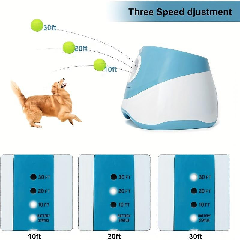 9 Modes Automatic Ball Thrower for Dogs, Indoor/Outdoor Small Dog Ball Launcher with Free 6 PCS Balls, Work 4~5 Hours on Full Charge Three-Speed Control Interactive Dog Fetch Machine Toy for Small Dogs