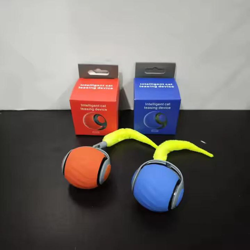 Powerful Adjustable Speed Automatic Cat Teasing Ball, Durable and Eco-Friendly, Made from ABS and Silicone for Endless Pet Fun and Engagement