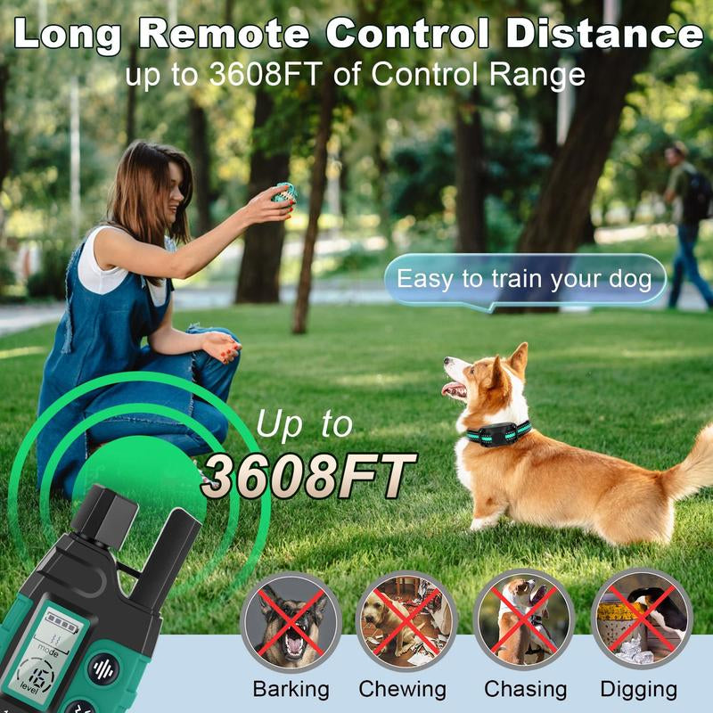 Rechargeable Dog Training Collar, 3300Ft Remote Control Dog Training Collar with Adjustable Nylon Strap, Pet Training Accessories for Small to Large Dogs, Pet Products