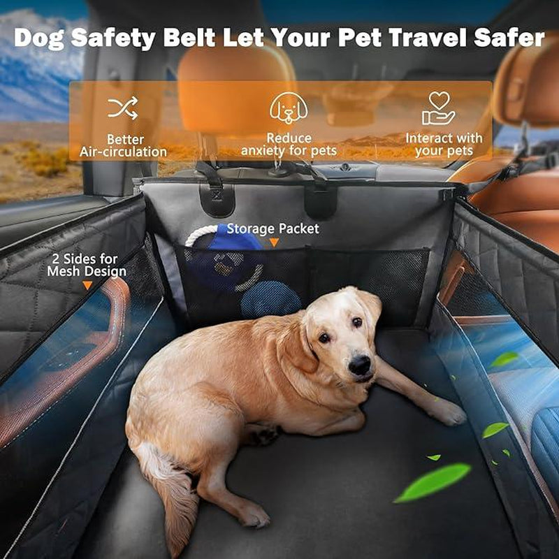 MIXJOY Dog Car Seat Cover for Large Medium Dogs, Dog Accessories, Waterproof and Breathable with Storage Pocket,For Suv/Truck,Pet Travel Stuff