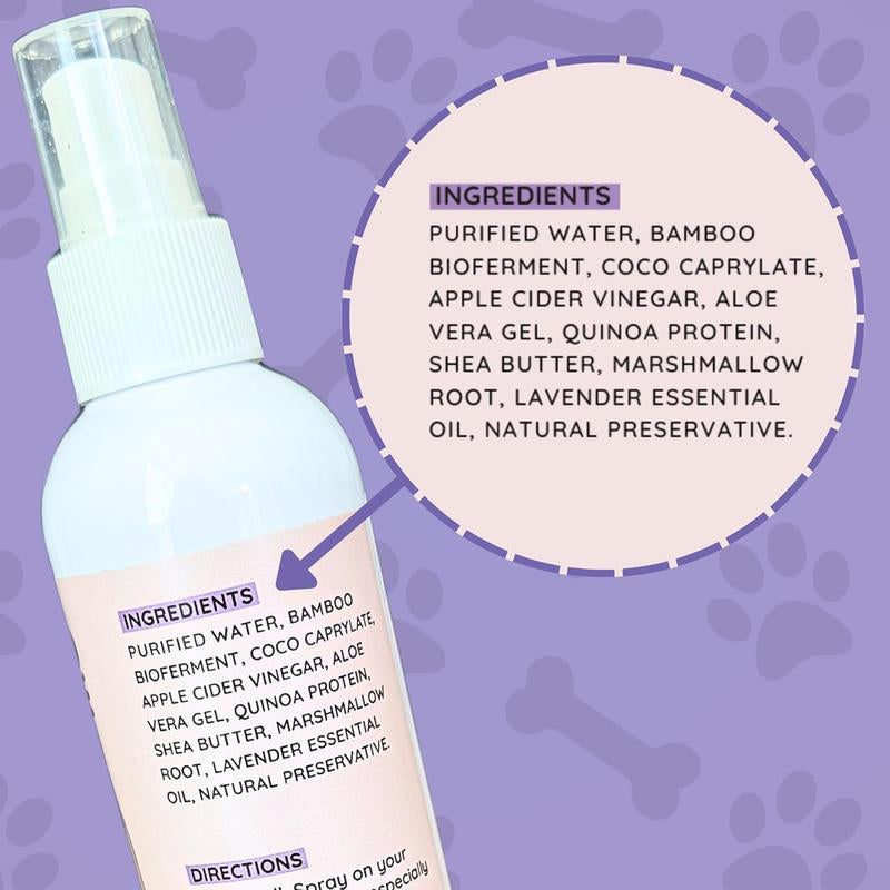 Dood Woof Dog Detangler Spray for Doodle - All Natural, No Silicone, No Paraben, No SLS - Goldendoodle, Bernedoodle, Poodle Puppy Demat