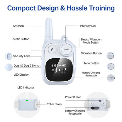 ORIENTFIRE Dog Training Collar with Remote Control, 3300 FT/4200 FT Model Remote Range, 3 Modes, IPX7 Waterproof for Small to Medium Dogs Rechargeable
