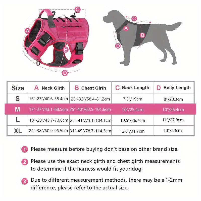 Adjustable Training Pet Vest, Durable Reflective Tactical Dog Harness, Easy to Control, No Pull Pet Harness for Large Dogs, Dog Supplies, Pet Products, Dog Accessories, Christmas Gift