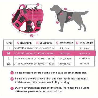 Adjustable Training Pet Vest, Durable Reflective Tactical Dog Harness, Easy to Control, No Pull Pet Harness for Large Dogs, Dog Supplies, Pet Products, Dog Accessories, Christmas Gift