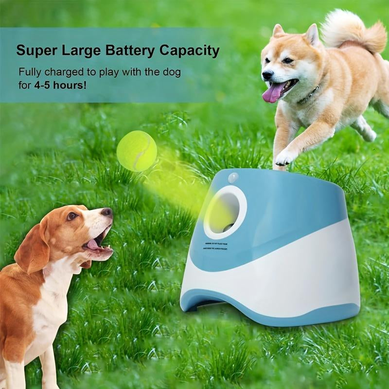 9 Modes Automatic Ball Thrower for Dogs, Indoor/Outdoor Small Dog Ball Launcher with Free 6 PCS Balls, Work 4~5 Hours on Full Charge Three-Speed Control Interactive Dog Fetch Machine Toy for Small Dogs
