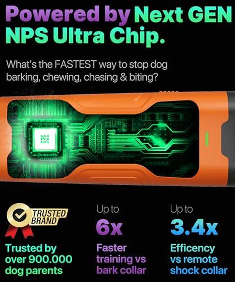 NPS Dog Bark Deterrent Device Stops Bad Behavior - No Need Yell or Swat, Just Point to a Dog, Hit the Button - Long-Range Ultrasonic anti Bark Tool