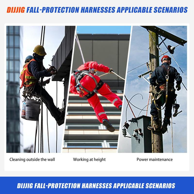 Fall Arrest Safety Harnesses Full Body Protection Roofing Harness Construction Harness 5 Point Adjustment Harness Back Padded,Arneses De Seguridad Para Construcción ANSI/ASSP Compliant Alloy Steel Ring Buckle Waist Pressure Relief